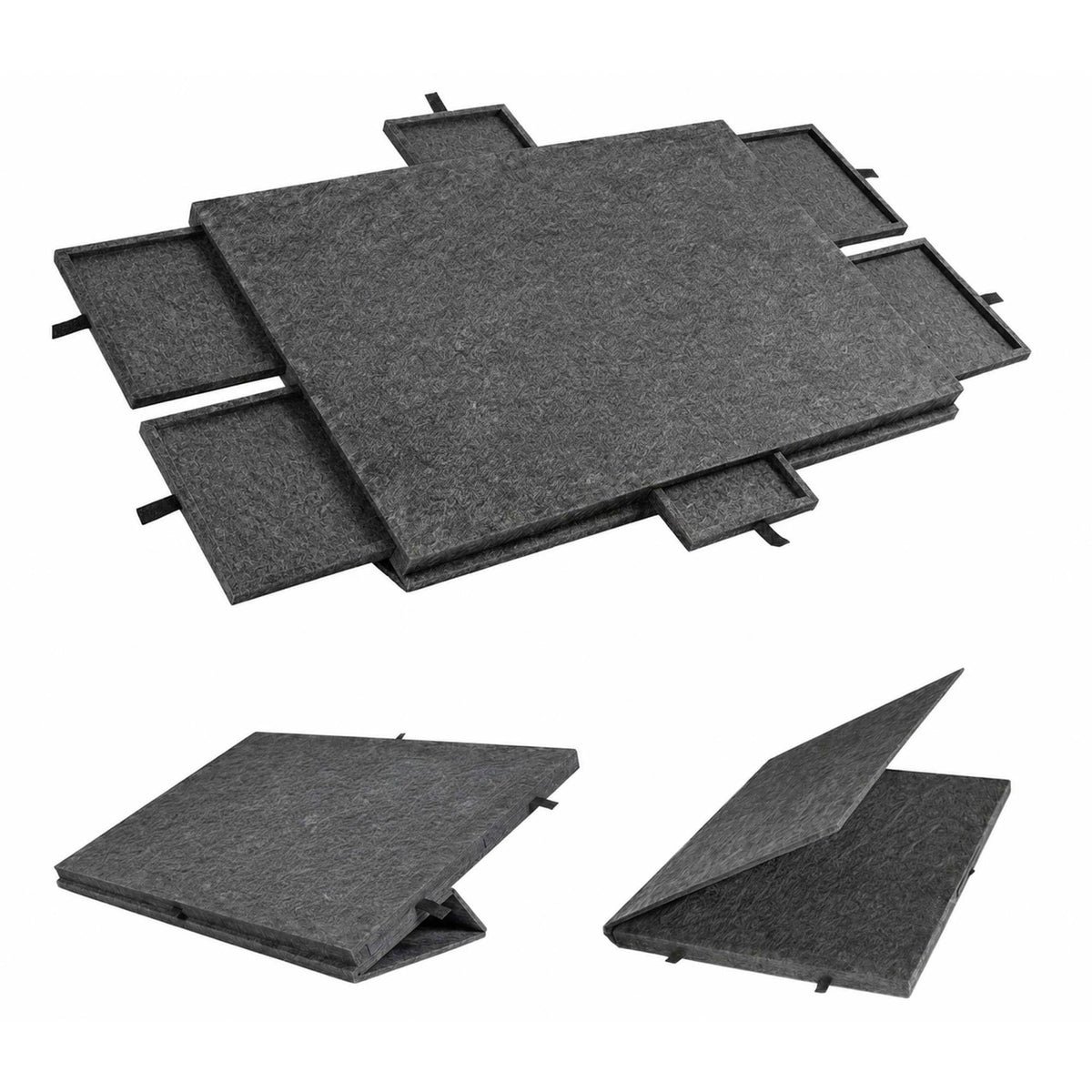 Felt Puzzle Board with 6 Drawers, Dark Gray