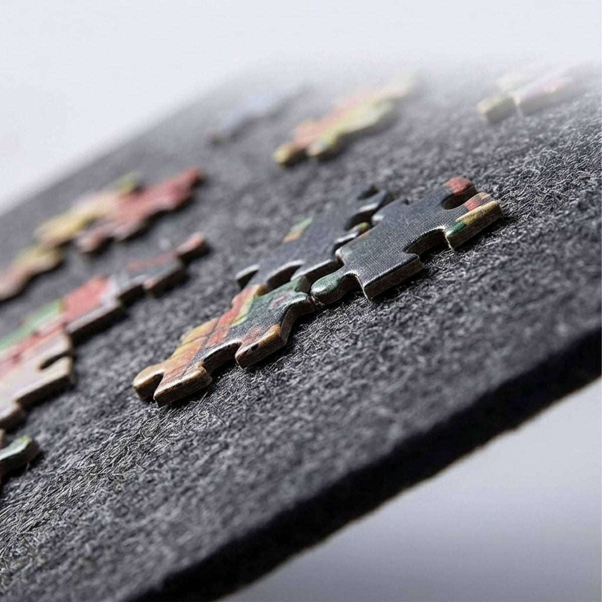 Felt Puzzle Board with 6 Drawers, Light Grey