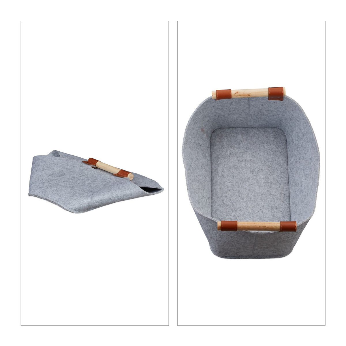 Felt bag with wooden handles
