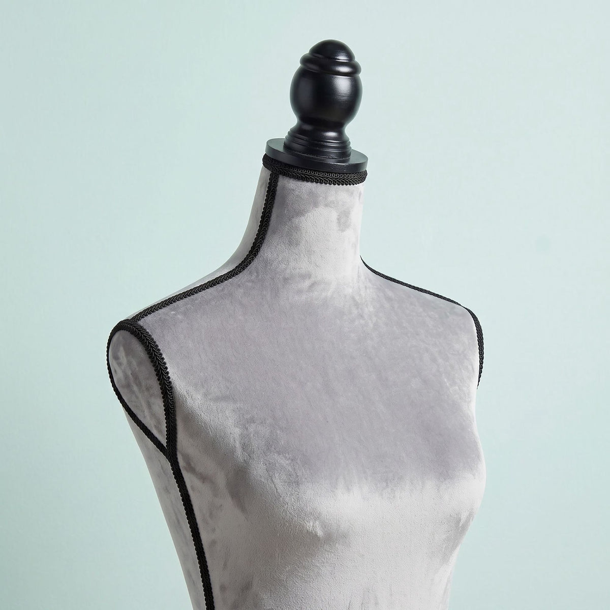 Female Dress Form 36/38 Velvet, Light Grey, Adjustable Stand