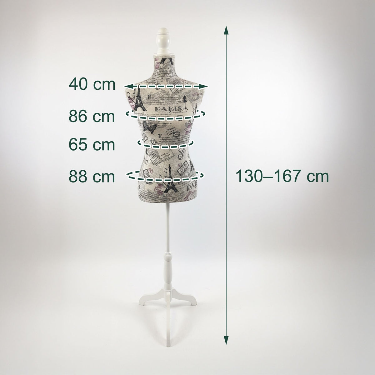 Female Dress Form, Adjustable Stand, Size 36/38