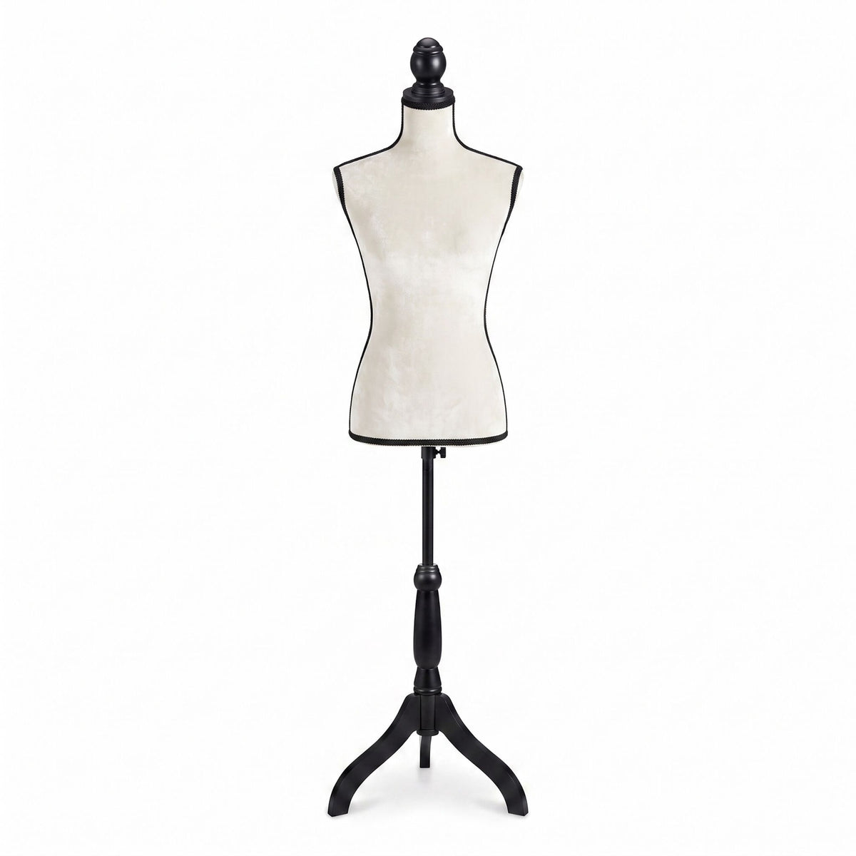 Female Dress Form, Adjustable Velvet Mannequin - White