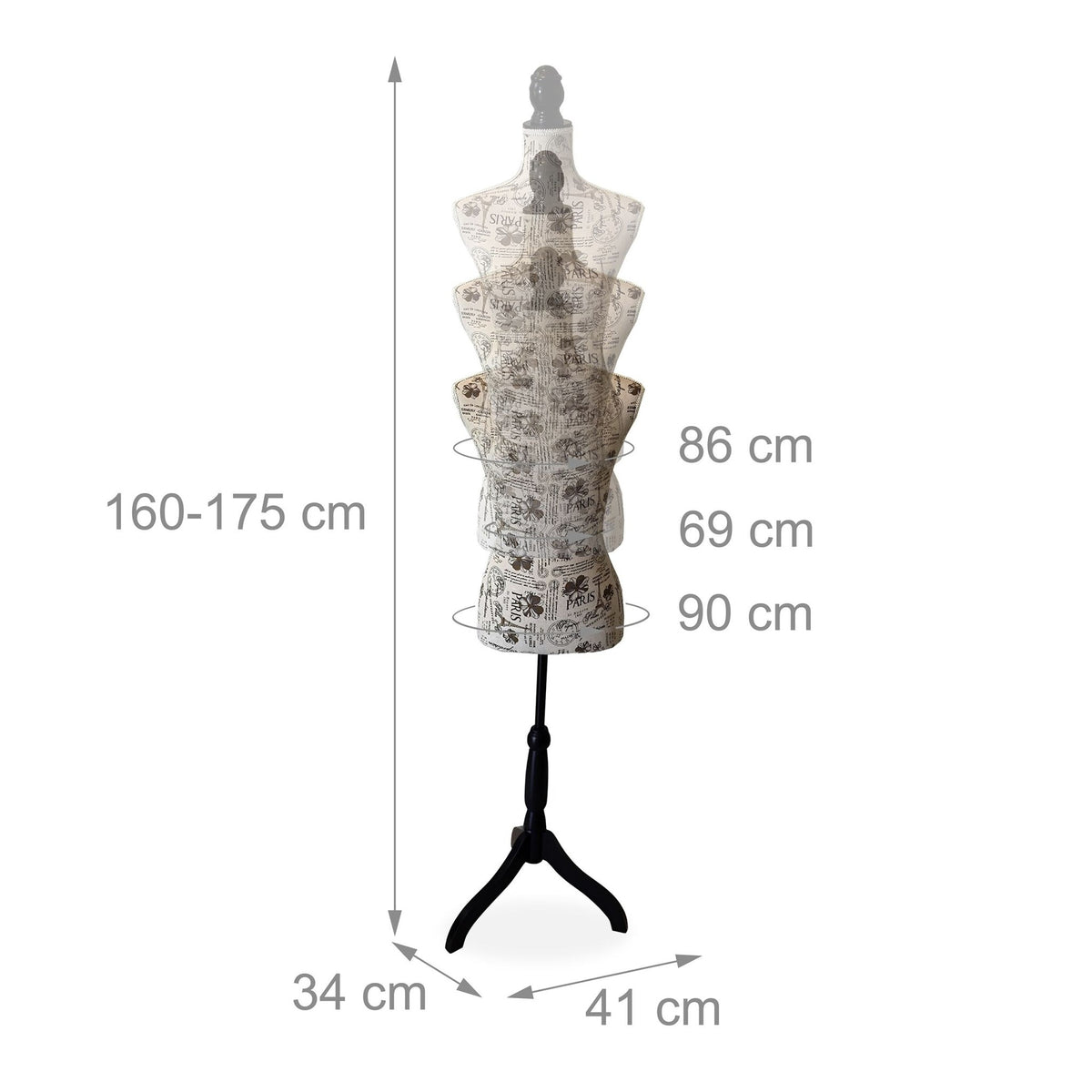 Female Tailoring Mannequin 36/38 Adjustable Stand