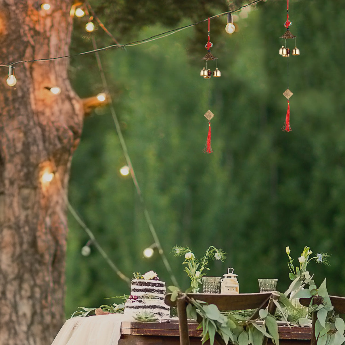 Feng Shui Metal Wind Chimes, Set of 2