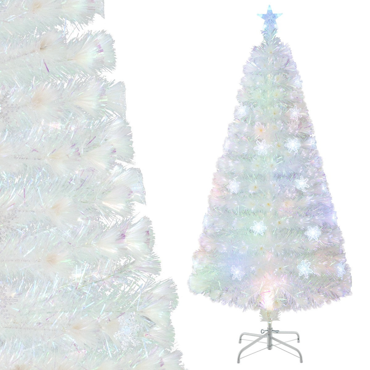 Fiber Optic Christmas Tree 150 cm, 24 LED, Star Top
