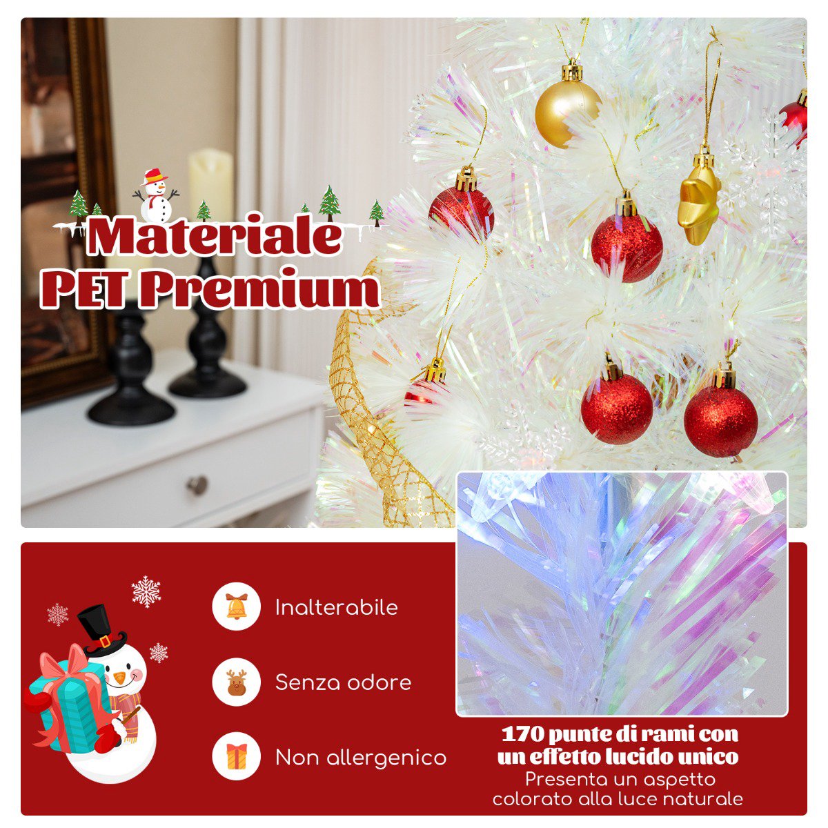 Fiber Optic Christmas Tree 150 cm, 24 LED, Star Top
