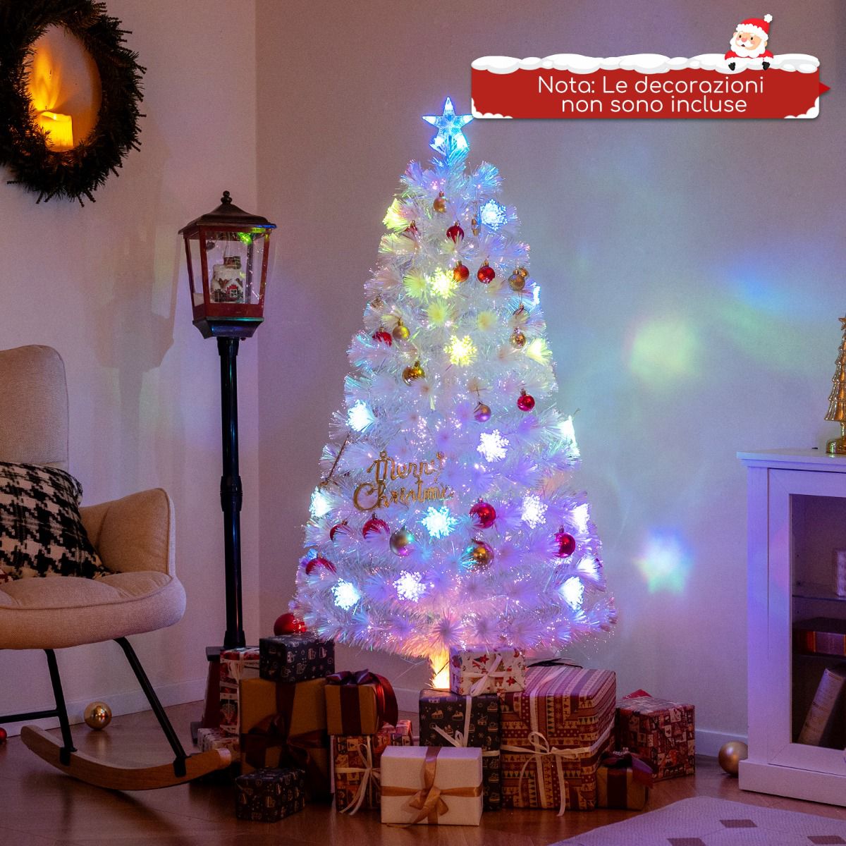 Fiber Optic Christmas Tree 150 cm, 24 LED, Star Top