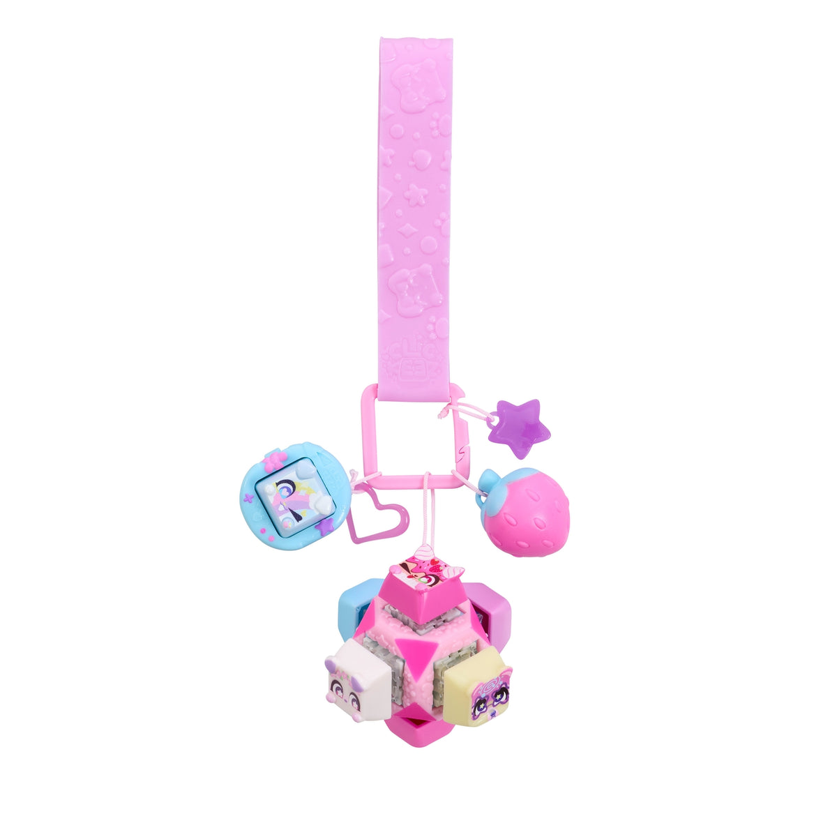 Fidget Keychain with 6 Click Buttons, 14 Interchangeable Parts