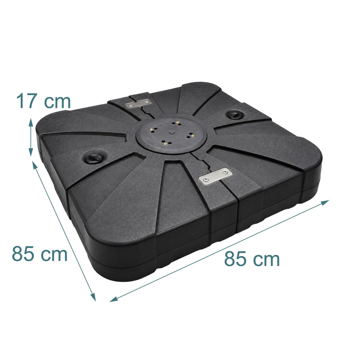 Fillable Parasol Base with Castors, Black, 85x85 cm