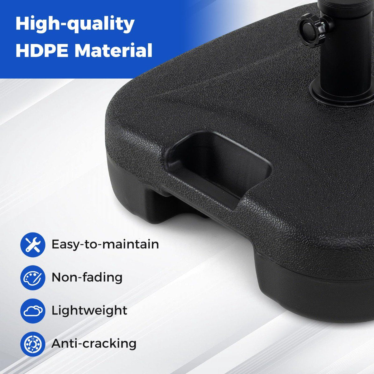 Fillable Umbrella Base 22L/25kg for 33-48mm Poles