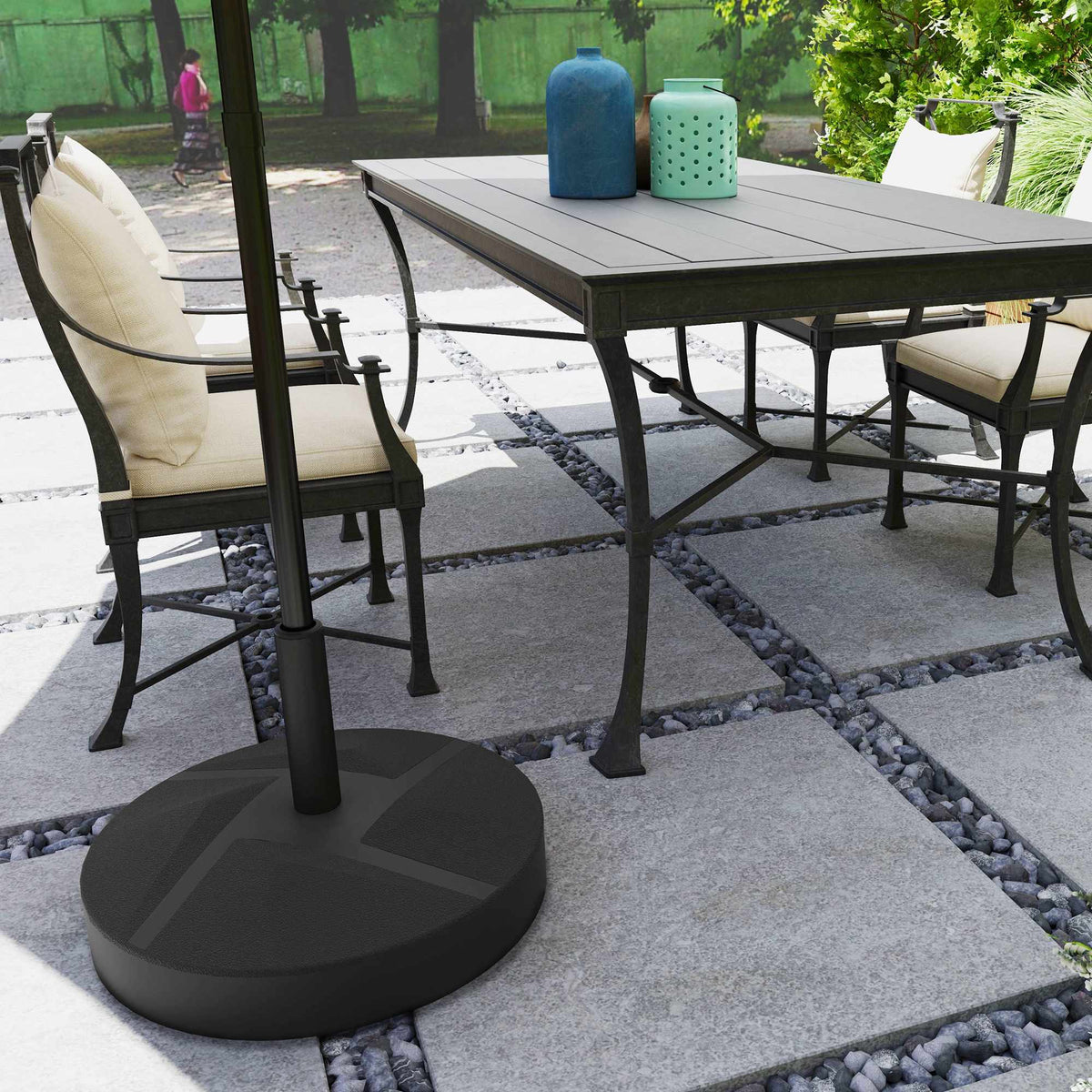 Fillable Umbrella Base, 30kg, Black, HDPE, 36/38/48mm
