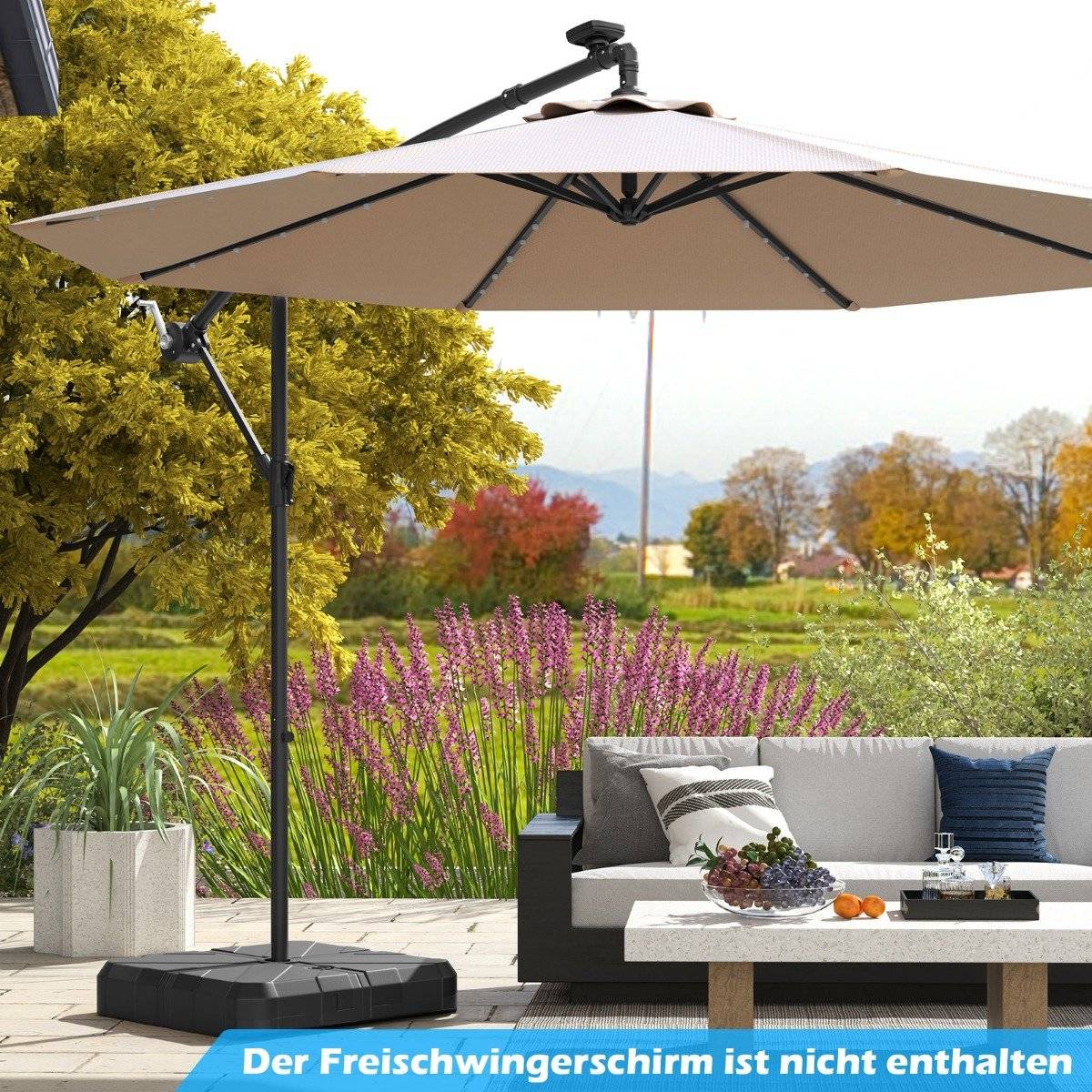 Fillable Umbrella Base, 45L/60kg, HDPE, Fits 38-48mm Poles