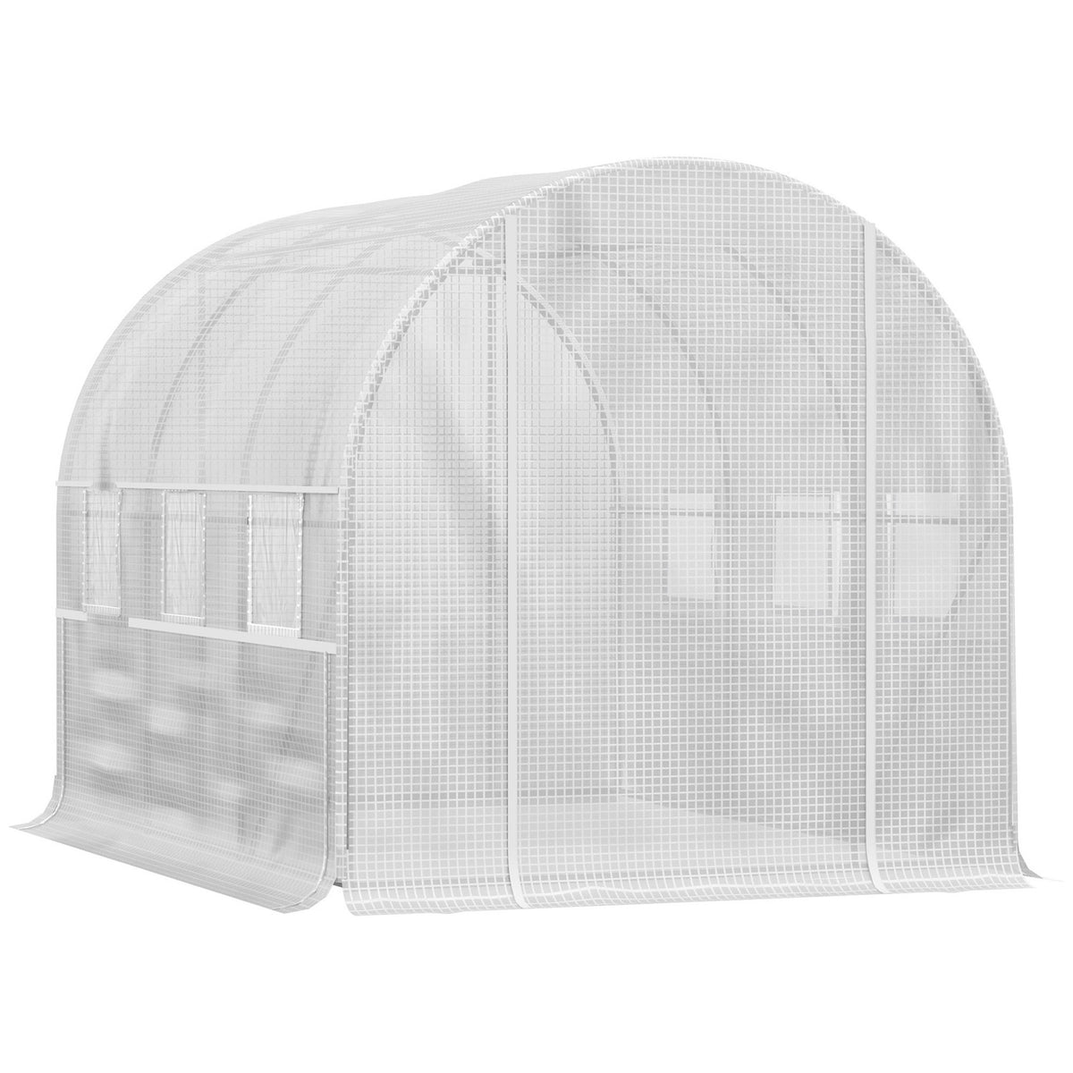Film Greenhouse 2.95X2X2M, Tunnel, Roll-Up Windows, Uv Protection, Windproof, Steel, White