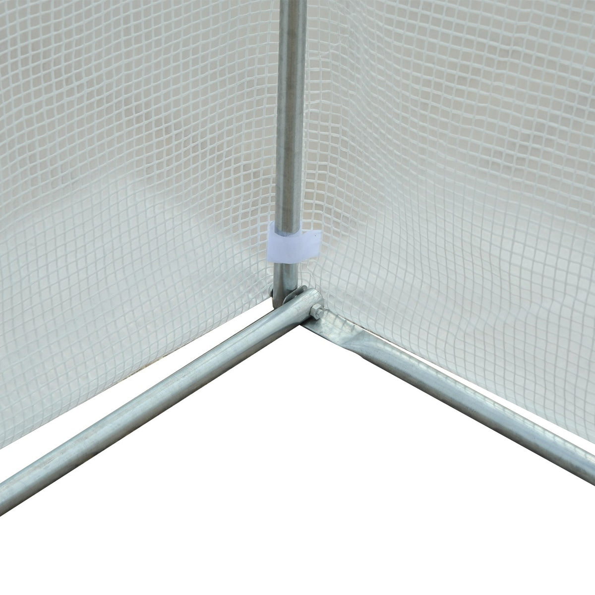 Film Greenhouse 4.45X2.99X2.05M Uv Protection Tomato House, Mesh Window, Windproof, Metal, White