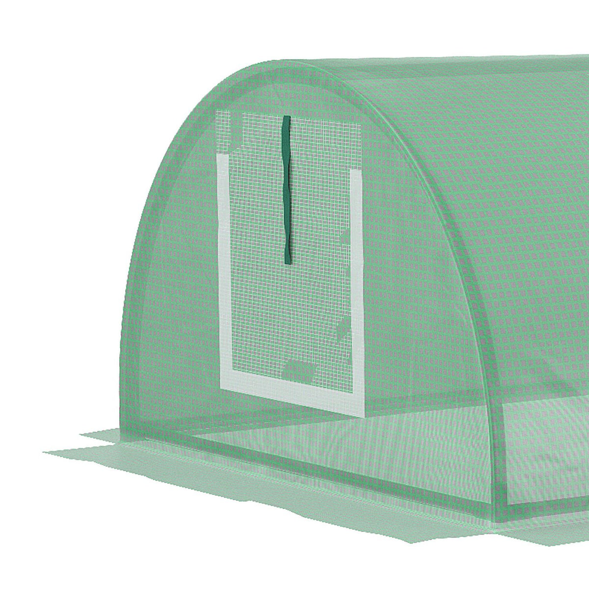 Film Greenhouse Mini Tunnel Greenhouse With Mesh Window, Uv-Resistant, Pe Film, Green, 300X80X45Cm