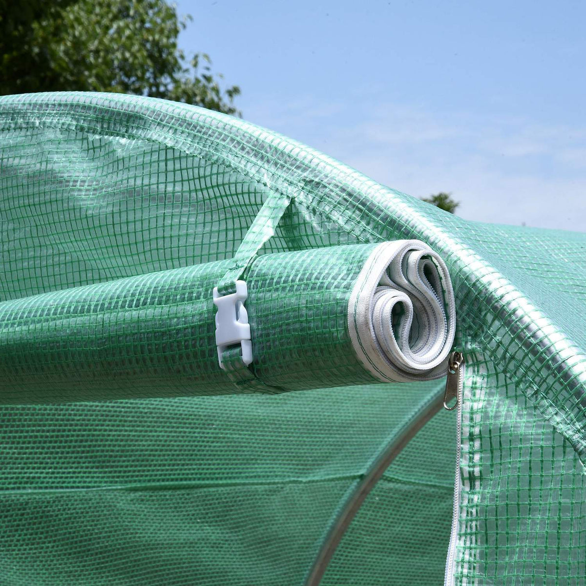 Film Greenhouse Tomato Greenhouse Round Arch Greenhouse 6 Mesh Windows Film Tunnel Cold Frame Green 395X195X190Cm