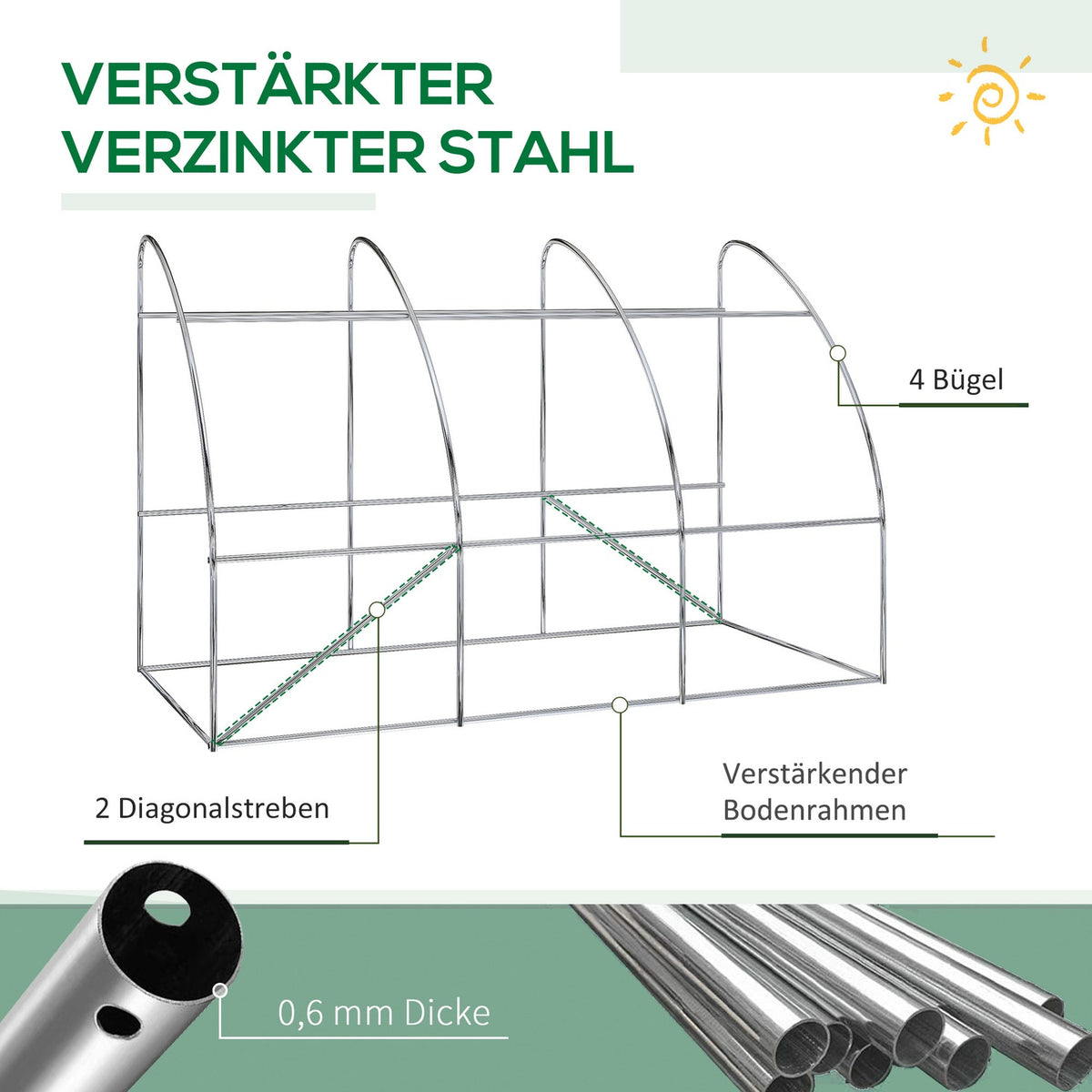 Film Greenhouse Tomato Greenhouse With Mesh Window, Greenhouse With Roll-Up Doors, Propagation House With Uv Protection, Green, 300 X 150 X 197 Cm