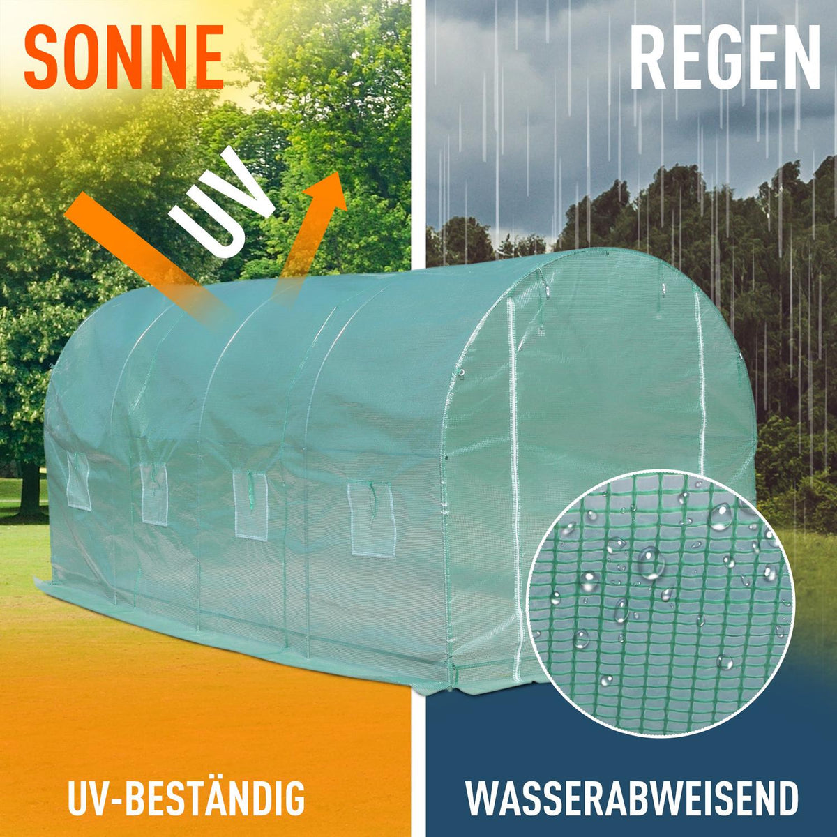 Film Greenhouse Tomato Greenhouse With Window, Polytunnel, Green, 500X200X210Cm