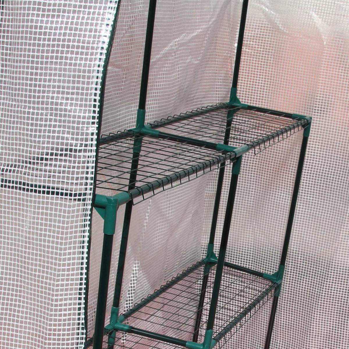 Film Greenhouse Walk-In Greenhouse With 4 Shelf Levels Tomato Greenhouse Greenhouse Cold Frame White Steel Pe Plastic 143X143X195Cm