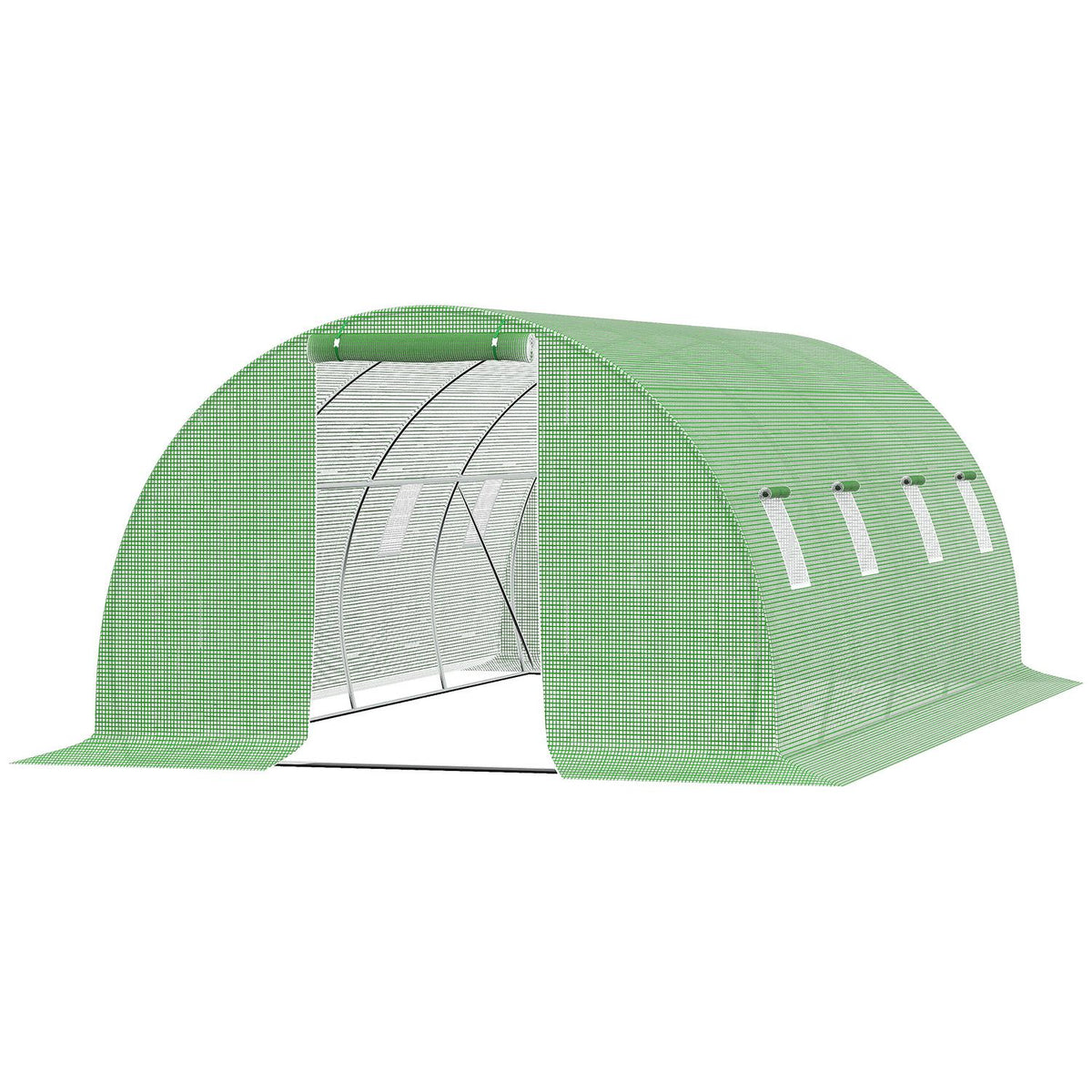 Film Greenhouse Walk-In Polytunnel 6 X 3 M Greenhouse With 8 Windows Greenhouse Frost Protection Steel Tube Dark Green