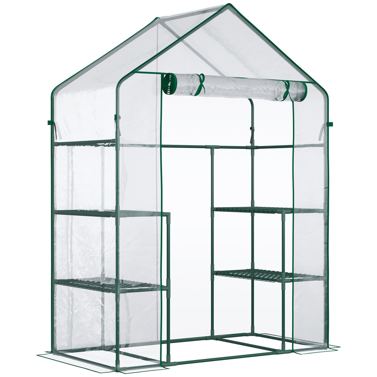Film Greenhouse Walk-In Tomato Greenhouse With 6 Shelves, 142X73X195Cm, Transparent