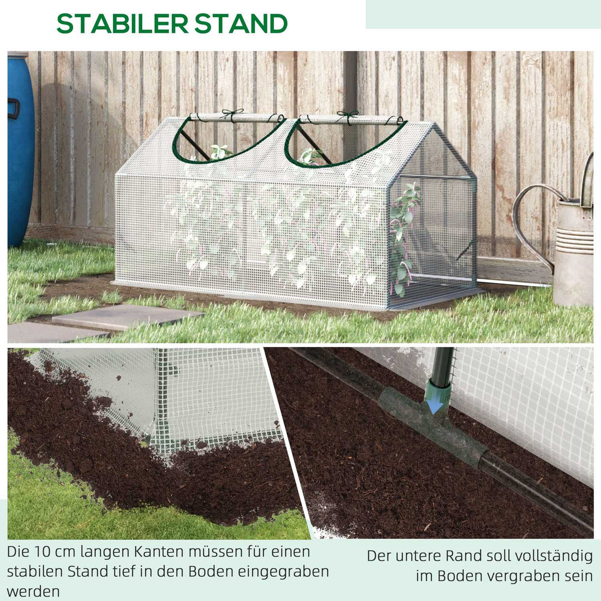Film Greenhouse With Window, Pe Greenhouse, Tomato House, Cold Frame, 120X60X60 Cm, White