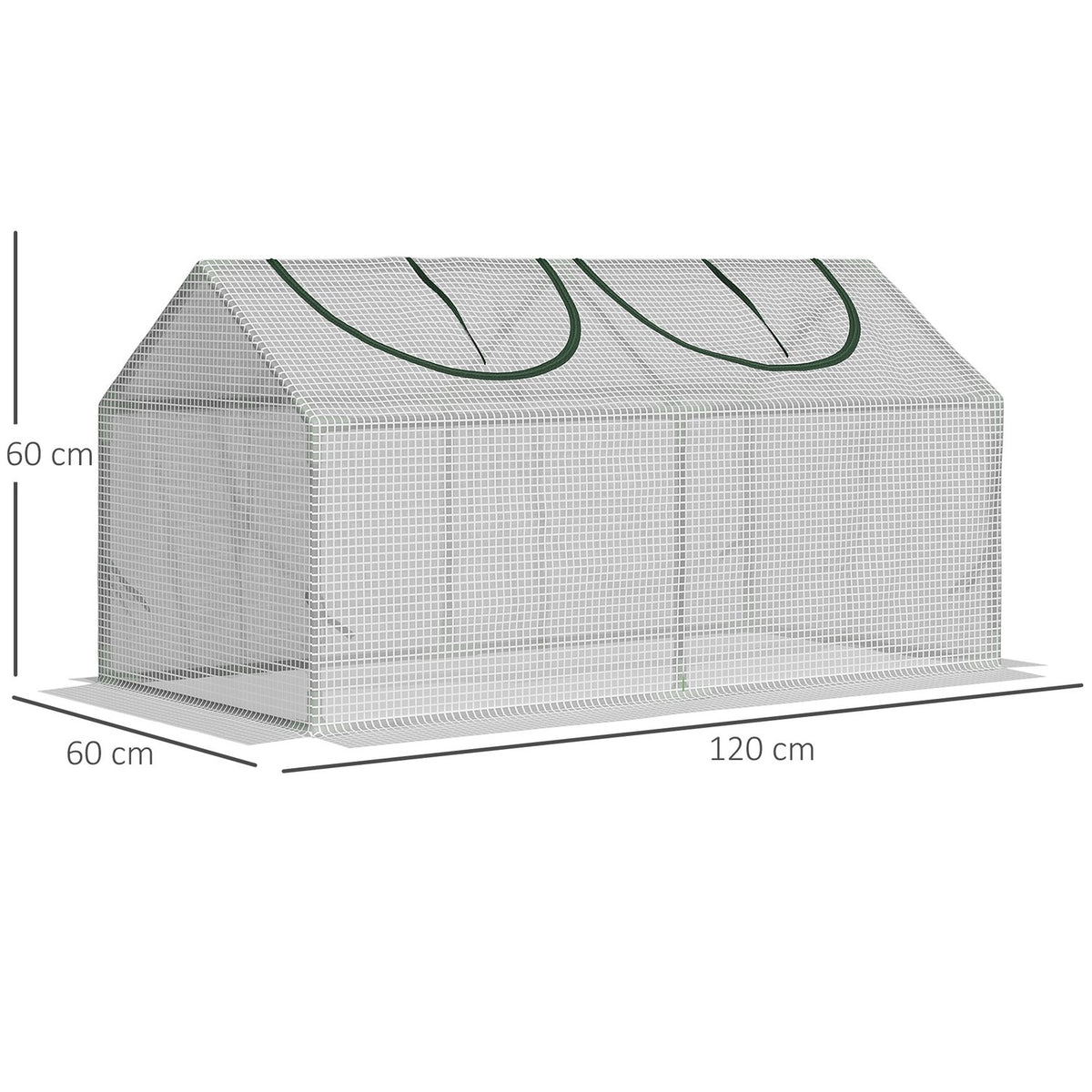 Film Greenhouse With Window, Pe Greenhouse, Tomato House, Cold Frame, 120X60X60 Cm, White