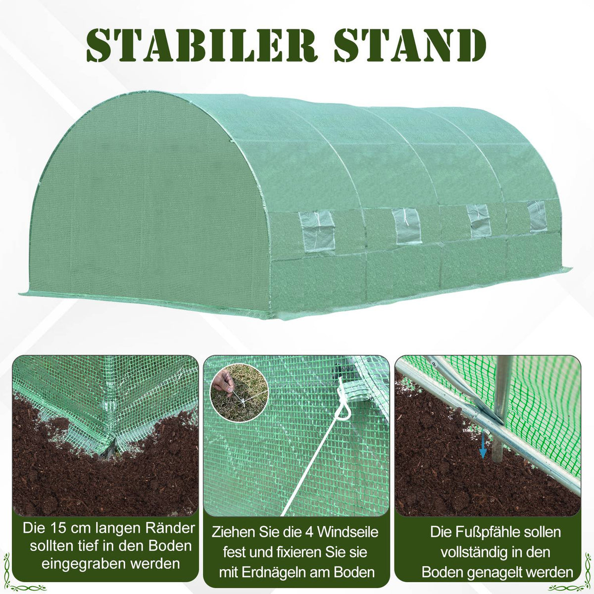 Film greenhouse tomato greenhouse with window, greenhouse film tunnel, green, 590x300x200cm