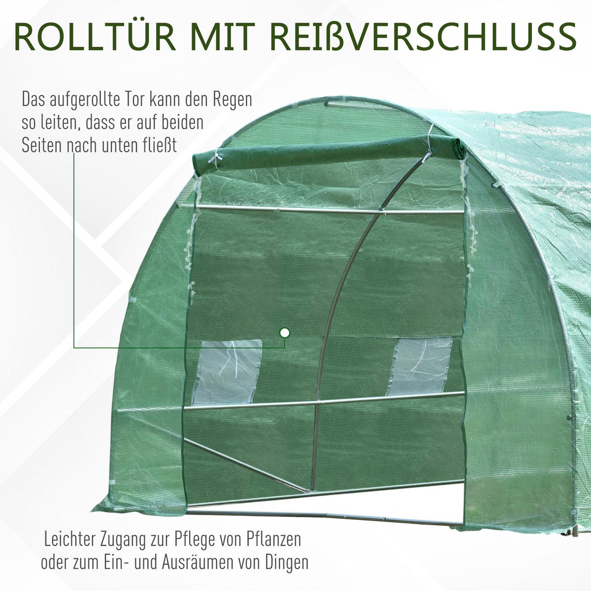 Film greenhouse tomato greenhouse with window, greenhouse film tunnel, green, 590x300x200cm