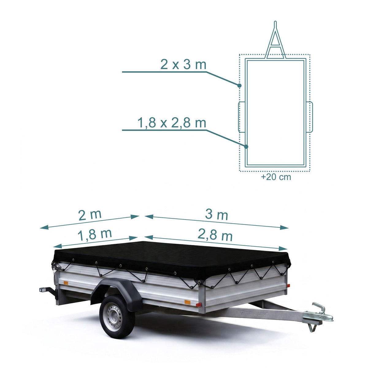 Fine-Mesh Trailer Net 2x3m with Elastic Cord
