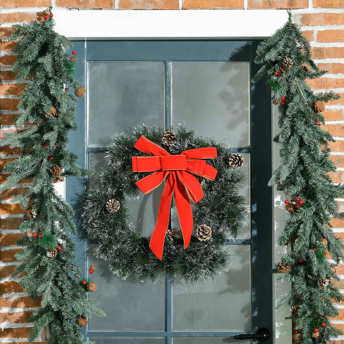 Fir Wreath Door Wreath Christmas Wreath Back With Hanging Eyelet Pe Green Ø60 X 10 Cm