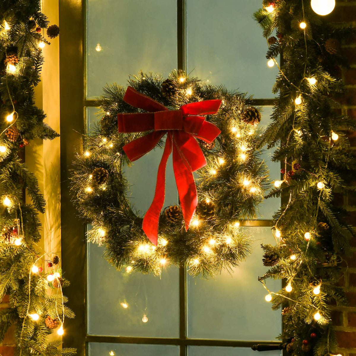 Fir Wreath Door Wreath Christmas Wreath Back With Hanging Eyelet Pe Green Ø60 X 10 Cm