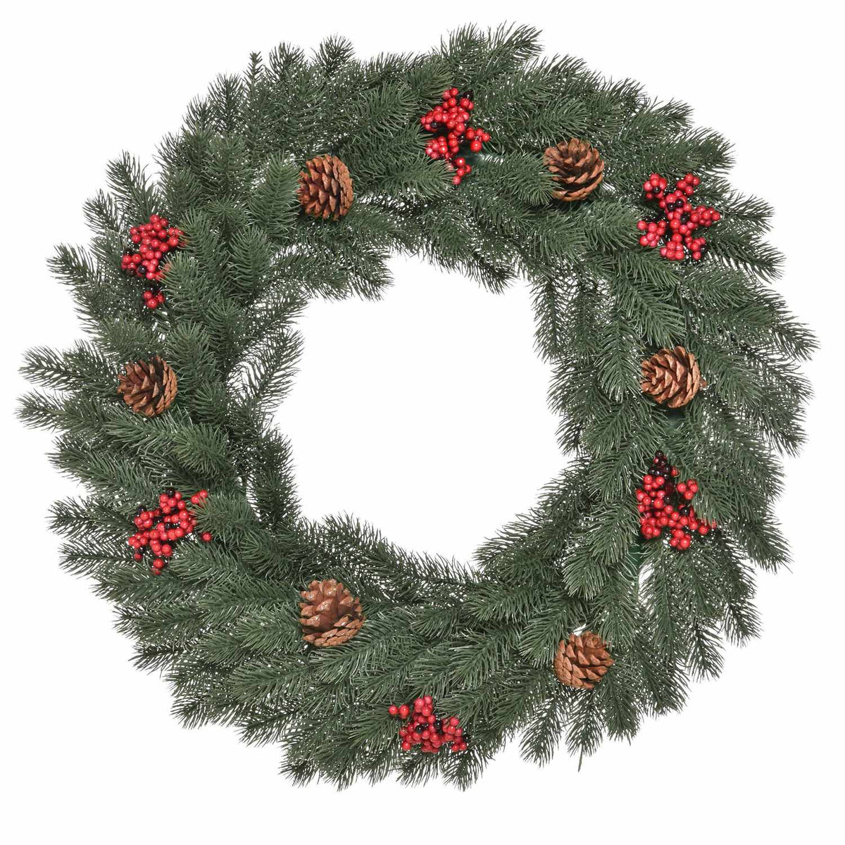 Fir Wreath, Door Wreath, Christmas Wreath, Back With Hanging Eyelet, Pe Green, Diameter 60 X 8 Cm