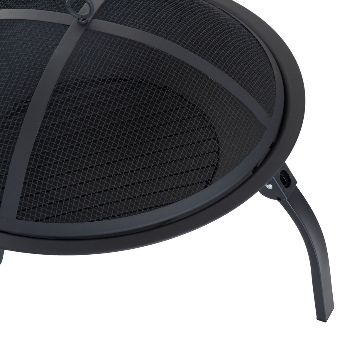Fire Bowl Fire Basket, Fire Pit With Spark Protection, Foldable, Garden, Black, 55Cm, 70.5X70.5X40Cm