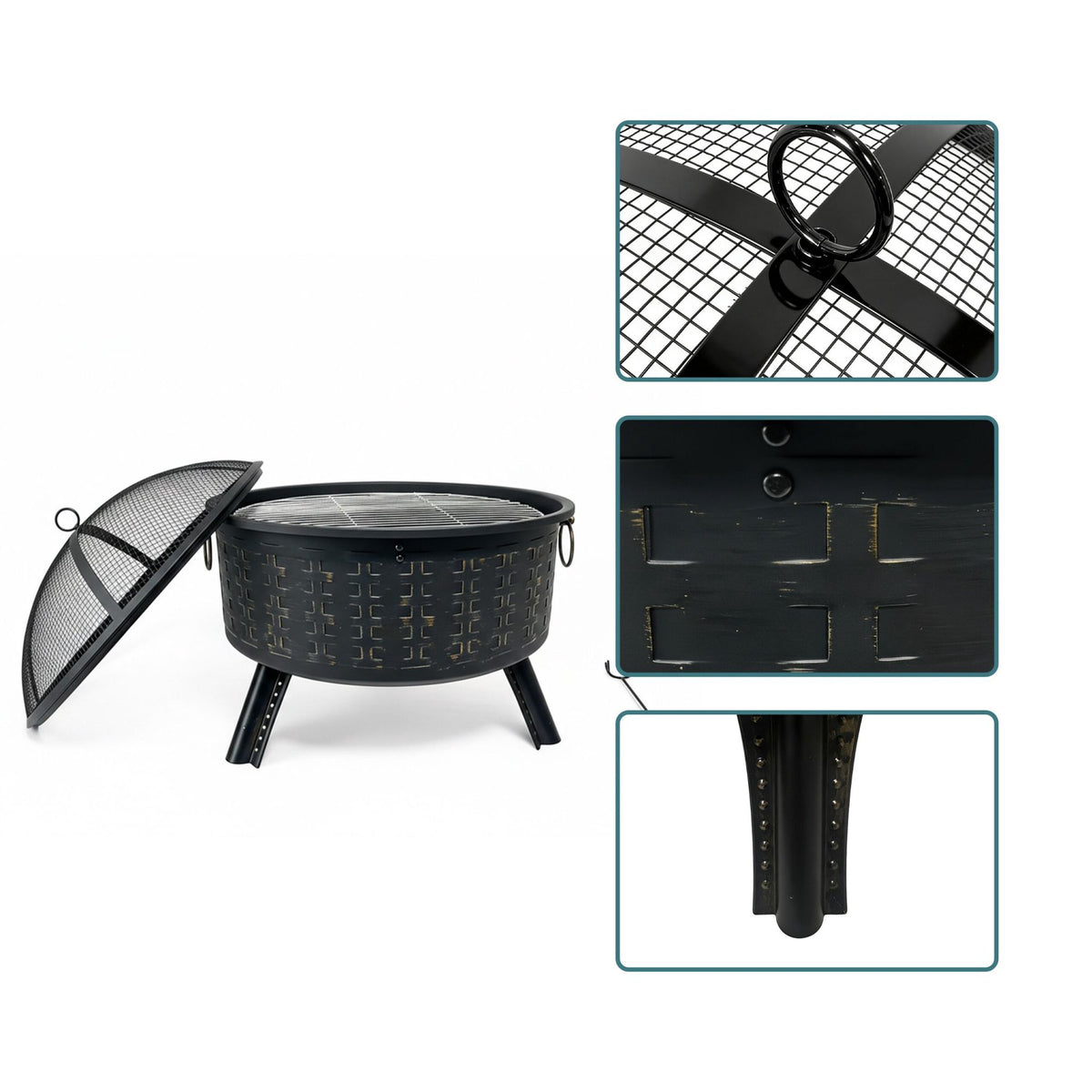 Fire Bowl with Grill Grate – Outdoor Cooking & Safety