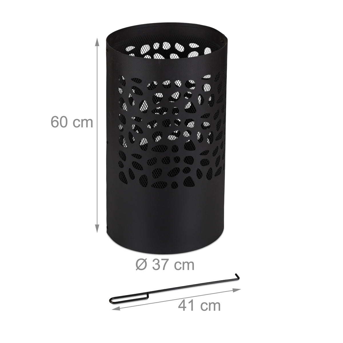 Fire barrel with spark protection