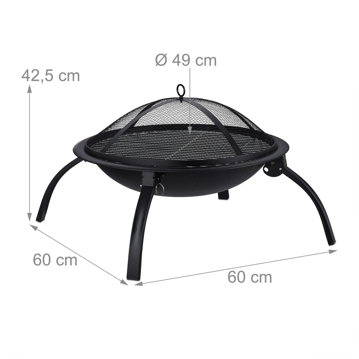 Fire bowl XL with grill accessories