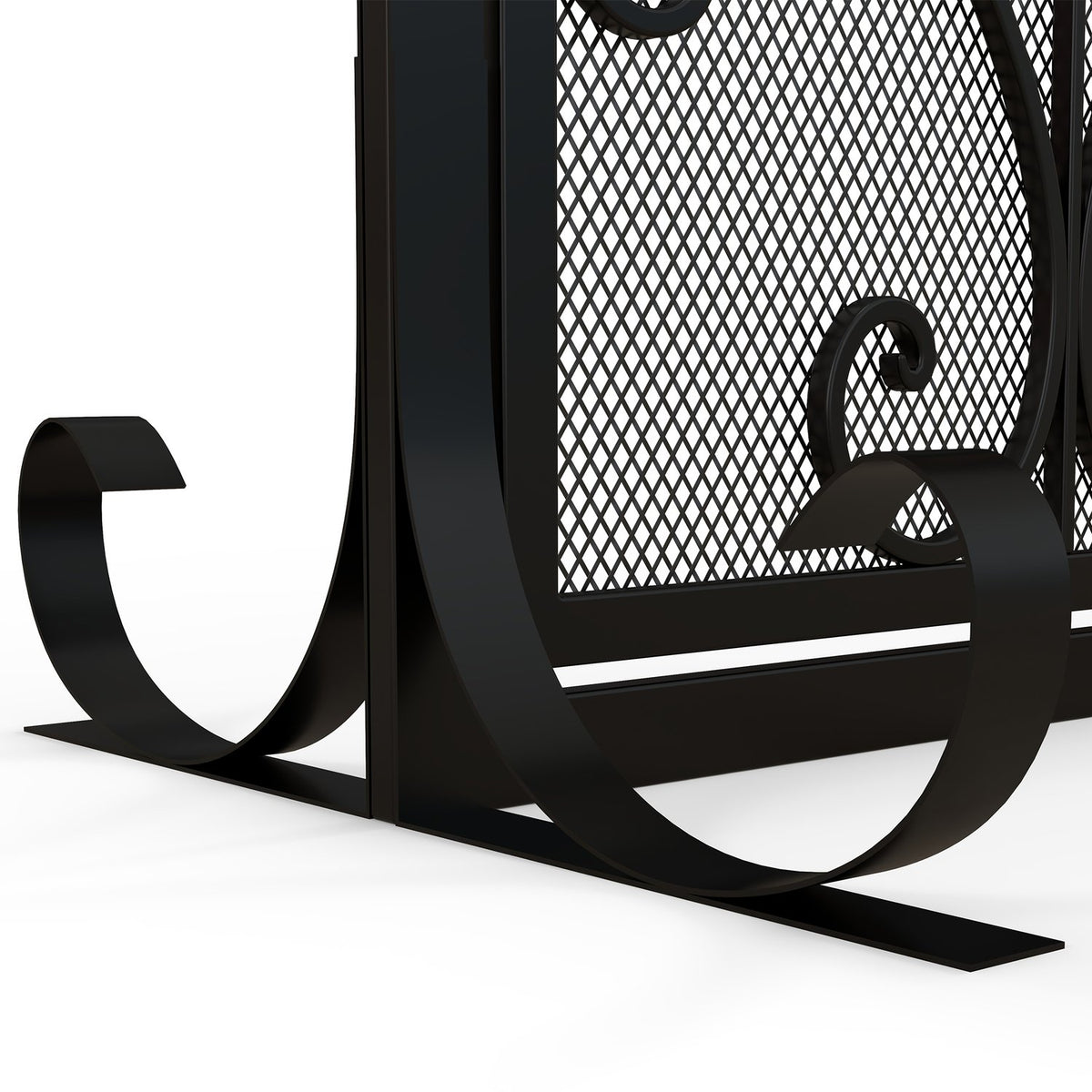 Fireplace Guard, Fireplace Gate with Magnetic Doors, Oven Guard, Spark Guard for Living Room, Steel, 105 x 80.5 cm, Black