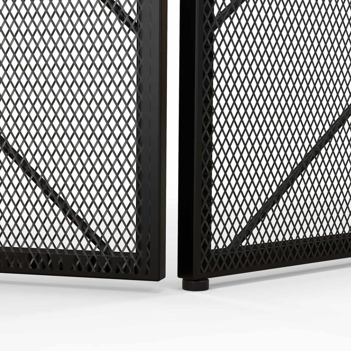 Fireplace Guard, Folding Fireplace Gate with 3 Panels, Oven Guard, Spark Guard for Living Room, Steel, 135 x 85cm, Black