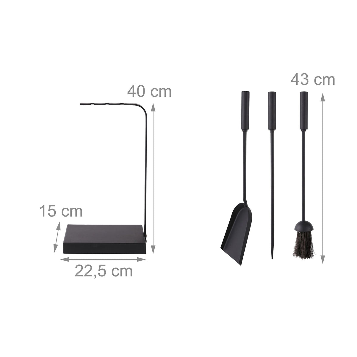 Fireplace Tool Set – 4-Piece Metal Accessories