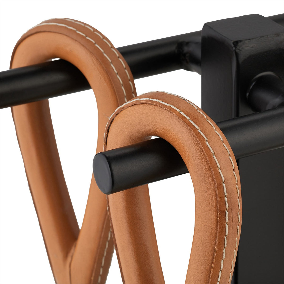 Fireplace Tools Set with Metal Stand and Leather Handles