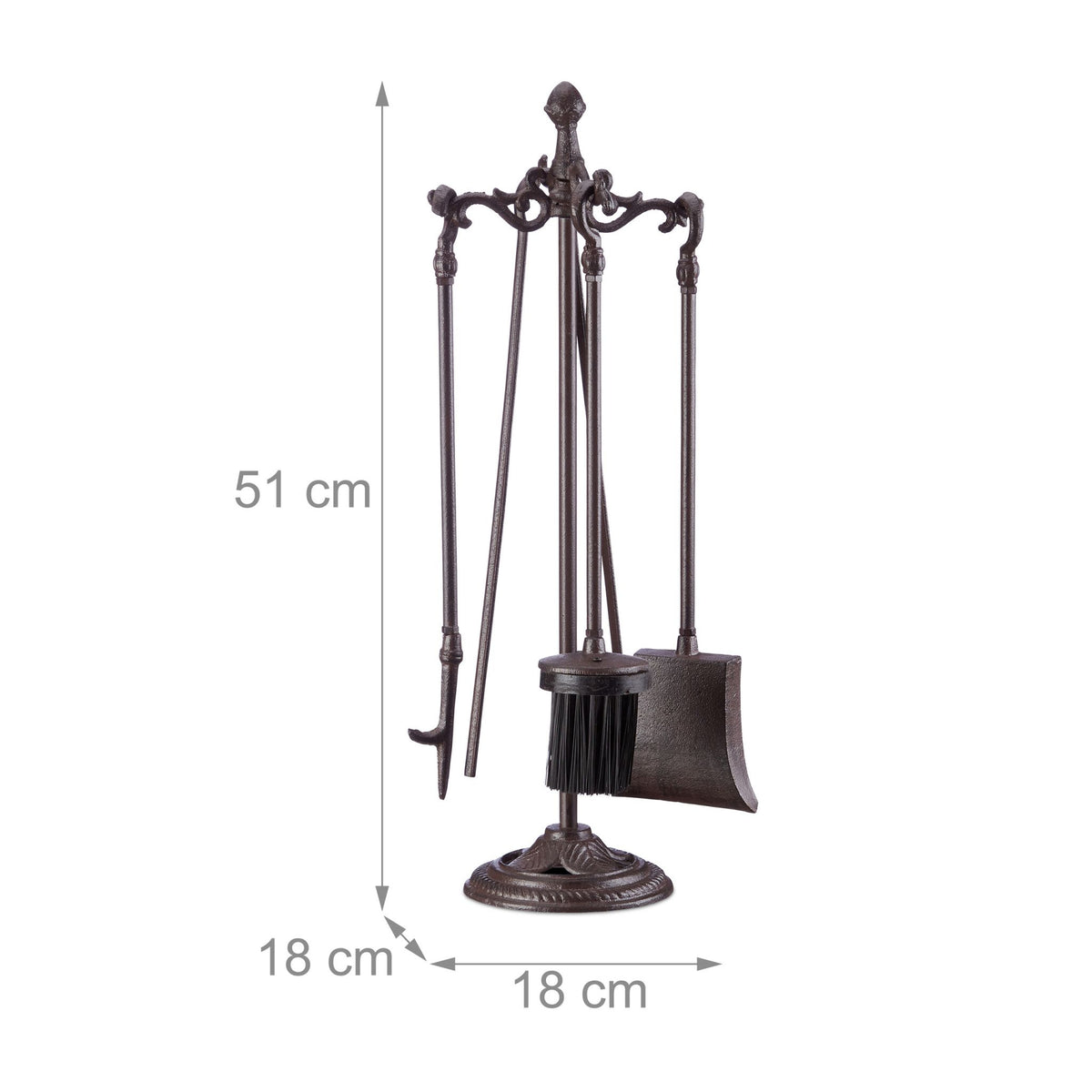 Fireplace set 5 parts cast iron