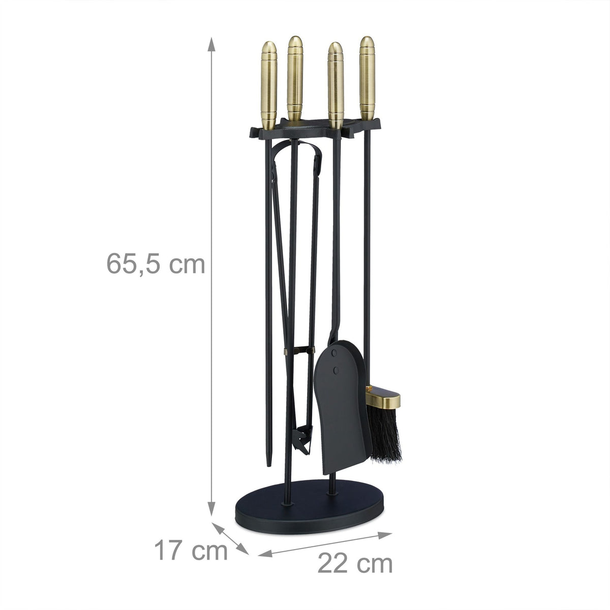 Fire stand with 5 parts in black/gold