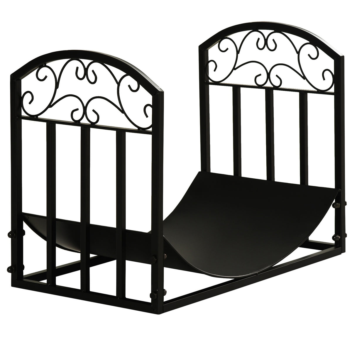 Firewood Rack Firewood Stand Firewood Rack 60 Kg Heavy Duty Firewood Rack Fireplace Tool Metal Black 60.5 X 36 X 46.5 Cm