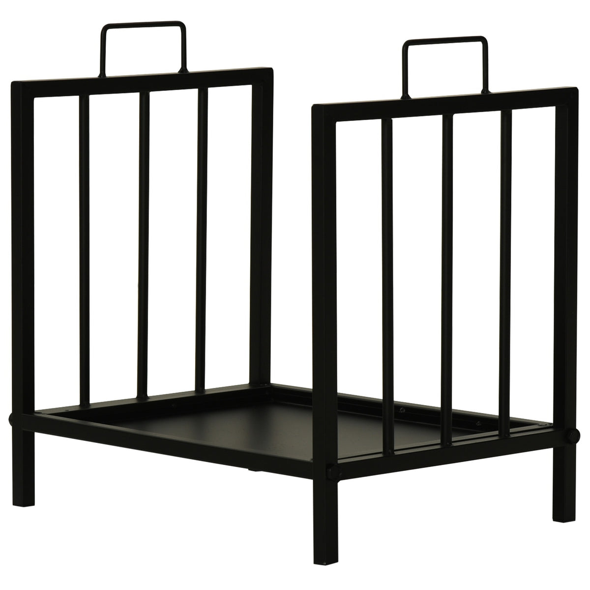 Firewood Rack Firewood Stand With Two Handles Fireplace Cutlery 50 Kg Heavy Duty Firewood Rack Fireplace Tool Metal Black 39 X 32.5 X 46 Cm