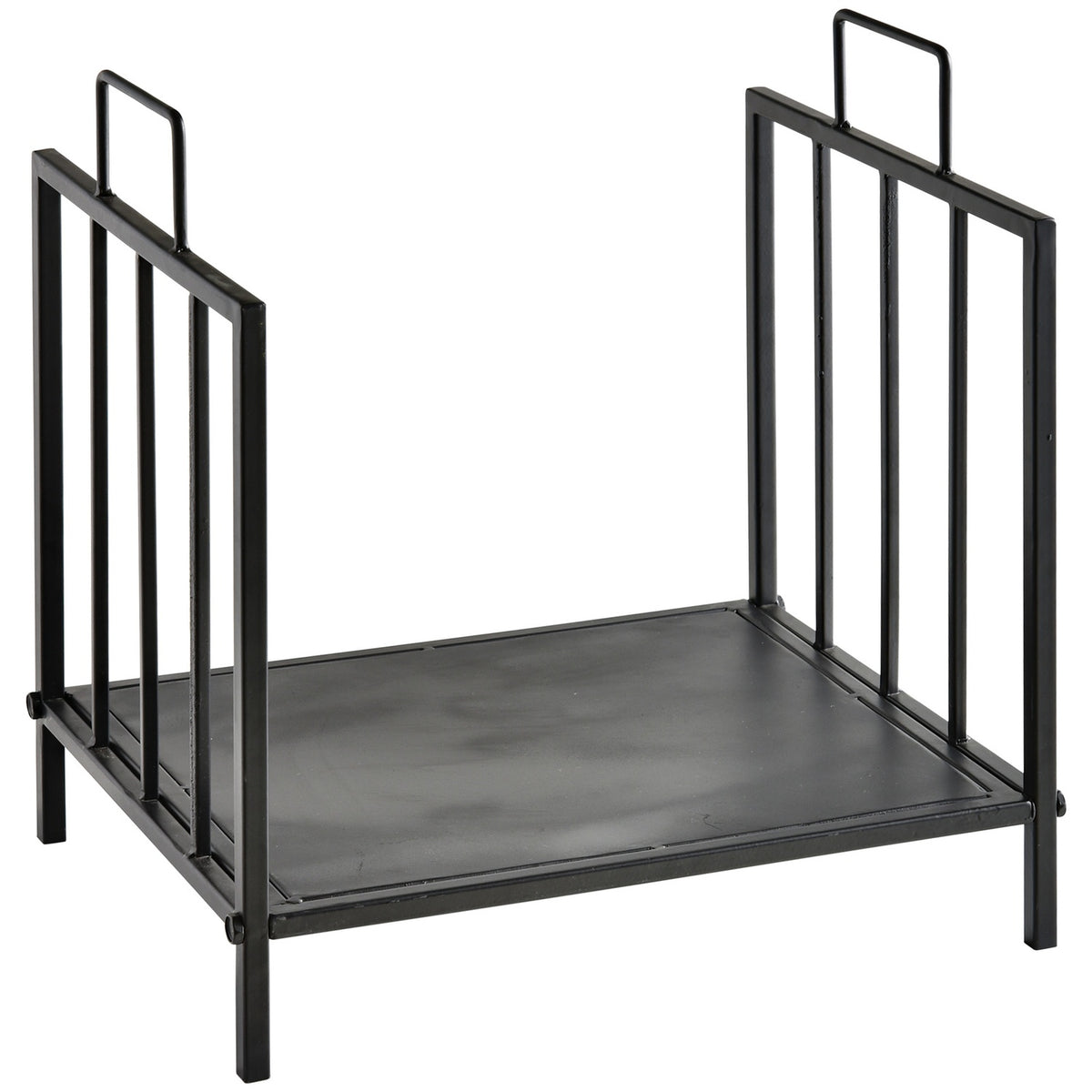 Firewood Rack, Indoor/Outdoor Metal, Black, 44.5x33x46.5 cm