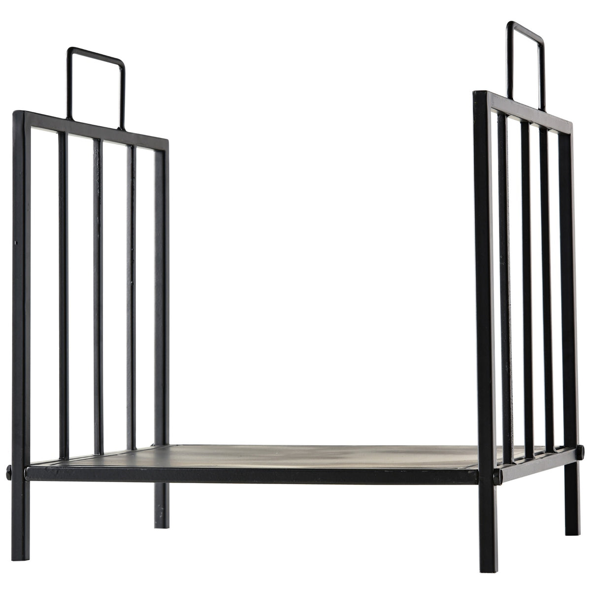 Firewood Rack, Indoor/Outdoor Metal, Black, 44.5x33x46.5 cm