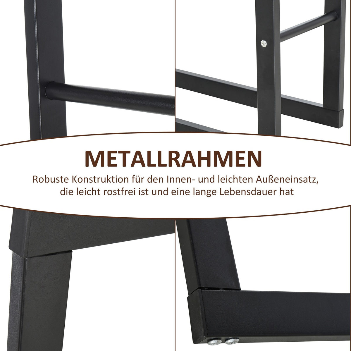Firewood Rack, Metal, 40x25x150 cm, Holds Up to 100kg