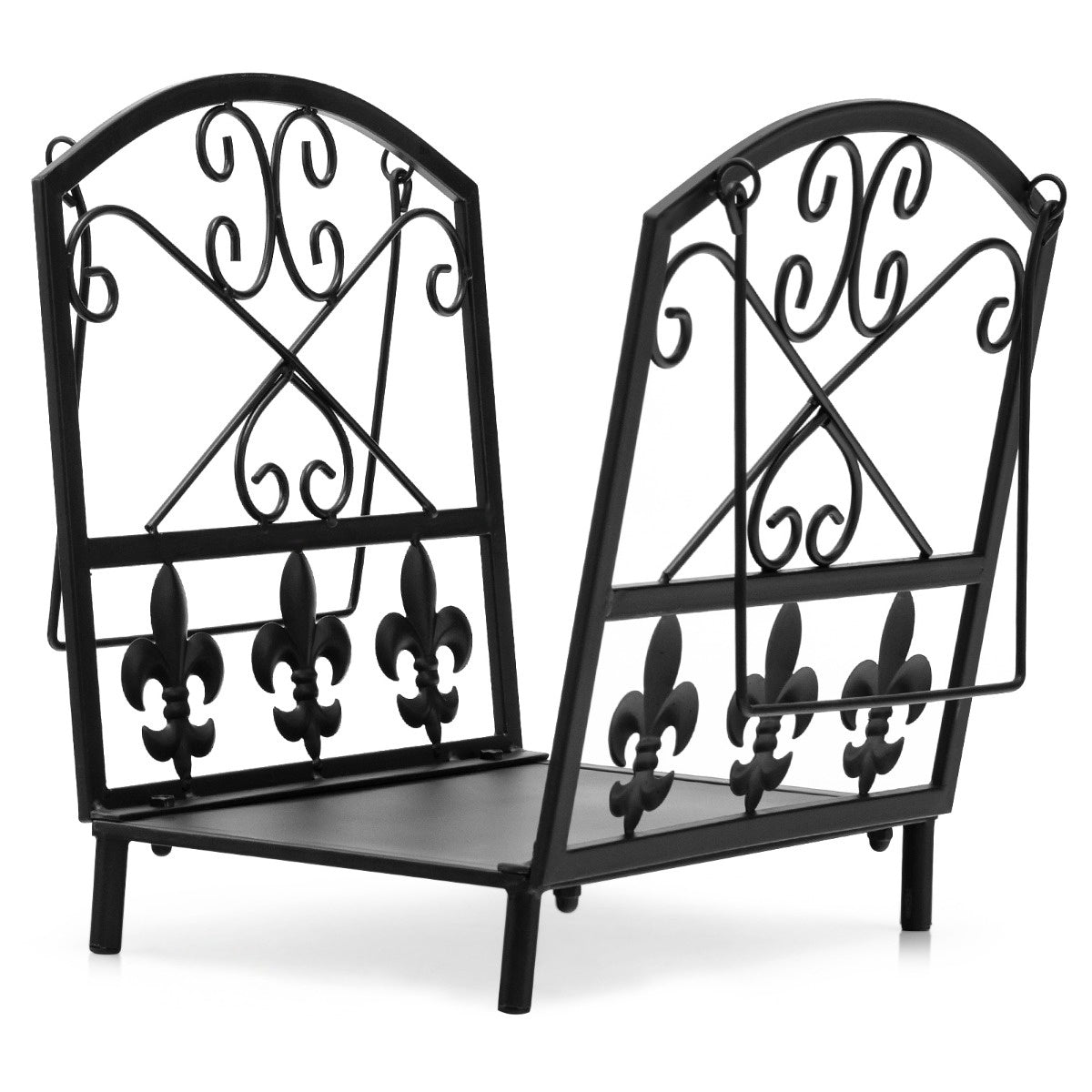 Firewood Rack With Handles, Raised Legs, Steel 110 lb