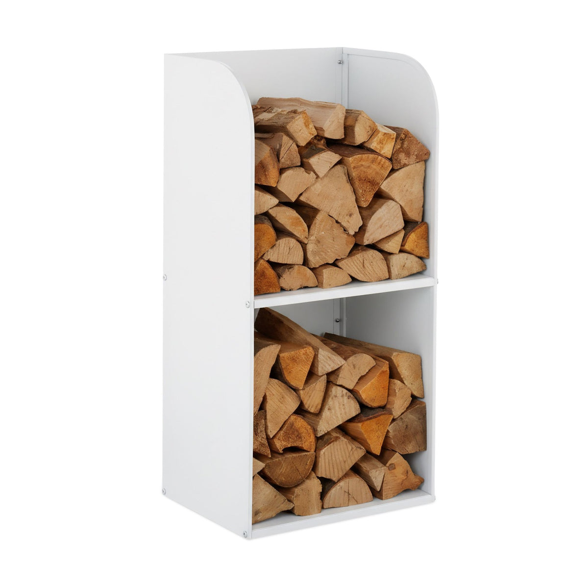 Firewood Rack with 2 Shelves – Iron, Indoor Use